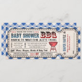 BBQ Baby shower Ticket Diaper Raffle-uitnodigingen Kaart (Voorkant / Achterkant)