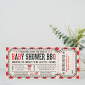 BBQ Baby shower Ticket Diaper Raffle-uitnodigingen Kaart (Staand voorkant)