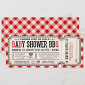 BBQ Baby shower Ticket Diaper Raffle-uitnodigingen Kaart (Voorkant / Achterkant)