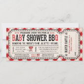 BBQ Baby shower Ticket Diaper Raffle-uitnodigingen Kaart (Voorkant)