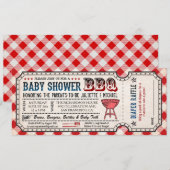 BBQ Baby shower Ticket Luier Raffle Uitnodigingen (Voorkant / Achterkant)