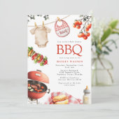 BBQ baby shower uitnodiging (Staand voorkant)