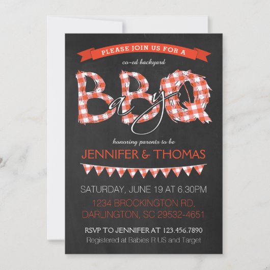 BBQ Baby shower Uitnodiging (Voorkant)