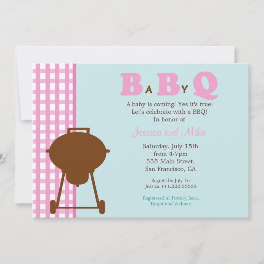 BBQ Baby shower Uitnodiging (Voorkant)