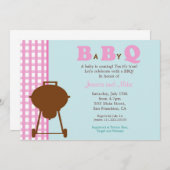 BBQ Baby shower Uitnodiging (Voorkant / Achterkant)