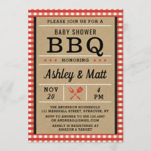 BBQ Baby shower Uitnodiging