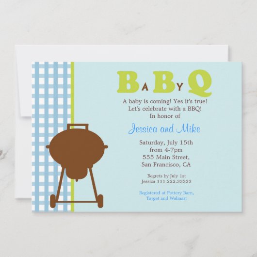 BBQ Baby shower Uitnodiging (Voorkant)