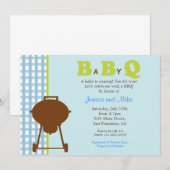 BBQ Baby shower Uitnodiging (Voorkant / Achterkant)