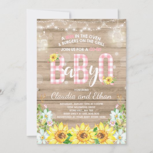 BBQ Baby shower Uitnodiging Baby Q Couples Shower (Voorkant)