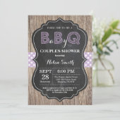 BBQ Baby shower Uitnodiging Baby Q Paars (Staand voorkant)