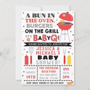 BBQ Baby shower-uitnodiging   Baby Q Uitnodiging