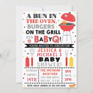 BBQ Baby shower-uitnodiging | Baby Q Uitnodiging