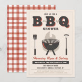 BBQ Baby shower Uitnodiging | Baby Q Uitnodigingen (Voorkant / Achterkant)