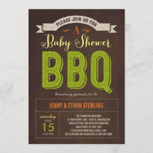 BBQ Baby shower Uitnodiging - Limoen