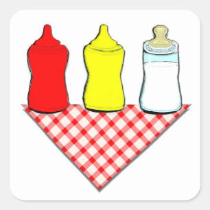 BBQ Baby Shower Vierkante Sticker