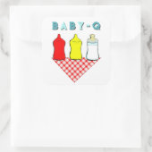 BBQ-Baby shower Vierkante Sticker (Tas)