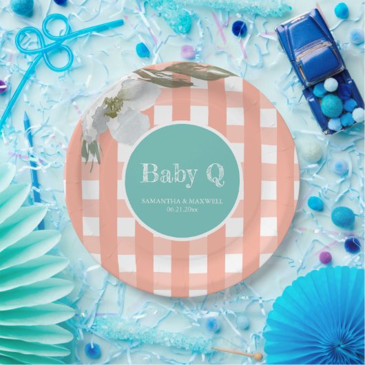 BBQ Baby shower Waterverf Vloerpapier Bord (Feest)