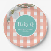 BBQ Baby shower Waterverf Vloerpapier Bord (Voorkant)