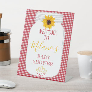 BBQ Baby shower Welkom voetstuk 8 x 10 Reclamebord Met Voetstuk