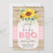 BBQ Baby shower Zonnebloem Baby Q Koppels Douche Kaart (Voorkant)