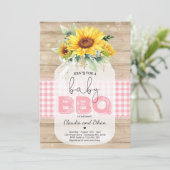 BBQ Baby shower Zonnebloem Baby Q Koppels Douche Kaart (Staand voorkant)