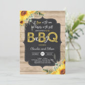BBQ Baby shower Zonnebloem Baby Q Koppels Douche Kaart (Staand voorkant)