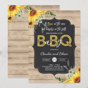BBQ Baby shower Zonnebloem Baby Q Koppels Douche Kaart