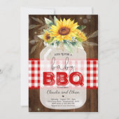 BBQ Baby shower Zonnebloem Baby Q Koppels Douche Kaart (Voorkant)