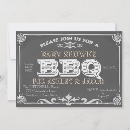 BBQ Baby ShowerbInvitaties Kaart (Voorkant)