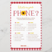 BBQ-babyfeest-spellen Bingo, telefoonspeletjes (Voorkant)