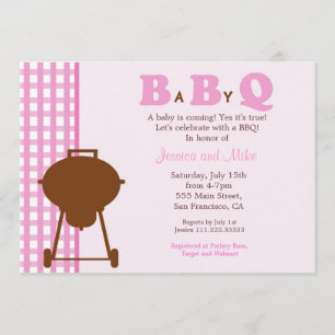 BBQ BaByQ Baby shower Uitnodiging
