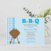 BBQ BaByQ Baby shower Uitnodiging (Staand voorkant)