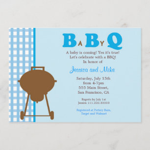 BBQ BaByQ Baby shower Uitnodiging