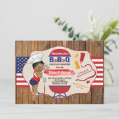 BBQ BaByQ babyboy douche, 4 juli Kaart (Staand voorkant)