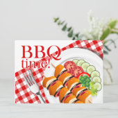 BBQ Backyard Cookout Summer Party Kaart (Staand voorkant)