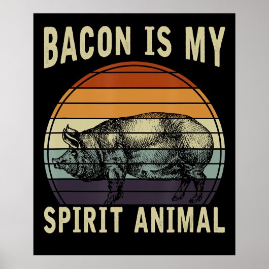BBQ | Bacon Is Mijn Geest Dier BBQ Poster (Voorkant)
