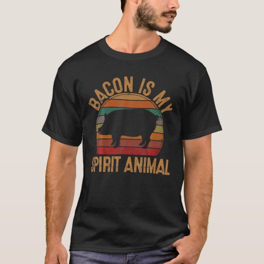 BBQ Bacon is My Spirit Animal Retro Pork Grill Lov T-shirt (Voorkant)