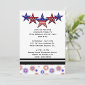 BBQ, Bar-BQ, 4 juli Feest Uitnodiging! Kaart (Staand voorkant)