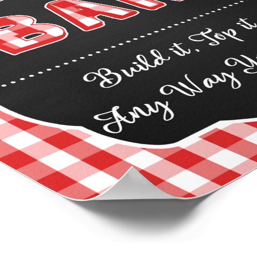 BBQ Bar Sign. - Rood Baby Q Poster (Hoek)