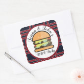 BBQ Barbecue Baby Q Birthday Baby shower Vierkante Sticker (Envelop)