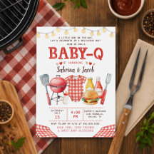 BBQ Barbecue Baby-Q Uitnodiging voor babyfeestje