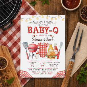 BBQ Barbecue Baby-Q Uitnodiging voor babyfeestje