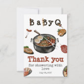 BBQ Barbecue Backyard Party Baby shower BabyQ Bedankkaart (Voorkant)