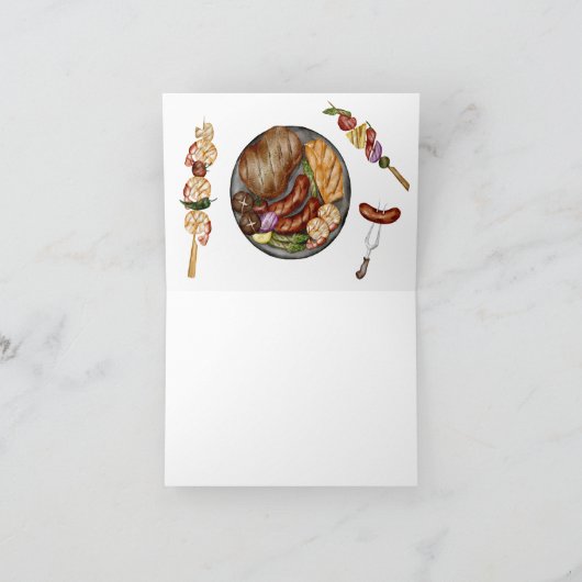 BBQ Barbecue Backyard Party Baby shower Bedankkaart (Binnen)