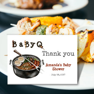 BBQ Barbecue Backyard Party Baby shower Bedankkaart