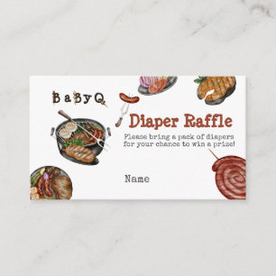 BBQ Barbecue Backyard Party Baby shower Game Informatiekaartje