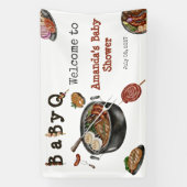 BBQ Barbecue Backyard Party Baby shower Welkomstwo Spandoek (Verticaal)
