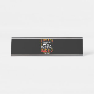 BBQ Barbecue Bbq Joke Gift Grill Master Chef Bureau Naambordje