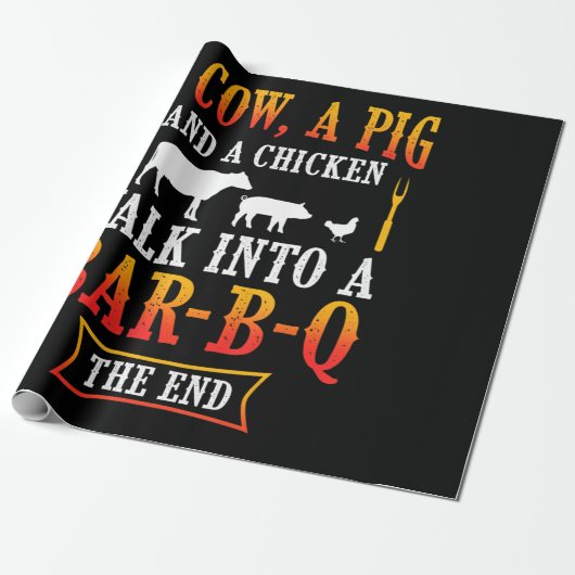 BBQ | Barbecue Bbq Joke Gift Grill Master Chef Cadeaupapier (Uitgerold)