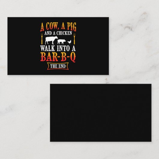 BBQ | Barbecue Bbq Joke Gift Grill Master Chef Klantenkaartje (Voorkant / Achterkant)